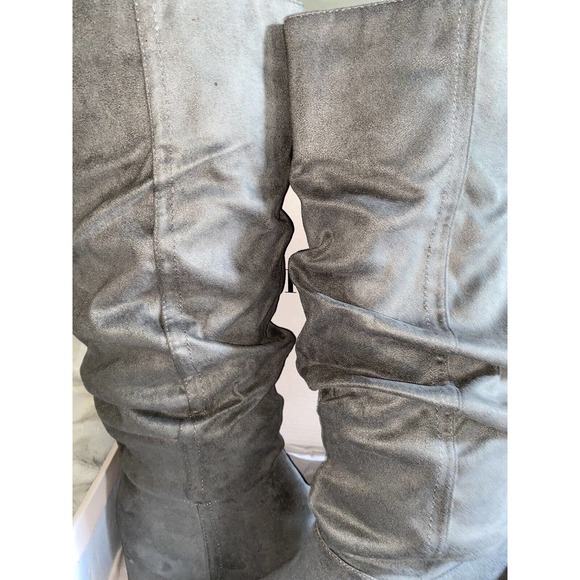 Just Fab Grey Flats Boots Dana 9 Brand New - Picture 3 of 6